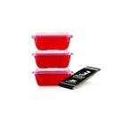 Conjunto De Potes Quadrados Com 3pçs 700ml.