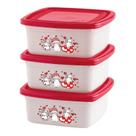 Conjunto de Potes Quadrados Gatinhos 3 Peças 400ml
