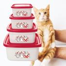 Conjunto de Potes Quadrados Gatinhos 4 Peças