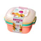 Conjunto de Potes Quadrados Vac Freezer 1300ml 3pçs - Sanremo