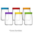 Conjunto de Potes Sempre Mandacaru 1,2 Litros com Tampas (Cores Sortidas) 6 Peças