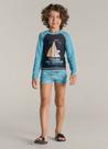 Conjunto De Praia em malha UV Infantil Barcos - Brandili Conjunto De Praia em malha UV Infantil Barcos - Brandili