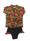 Conjunto de praia menina biquíni proteção UV - blusinha e calcinha com babadinho