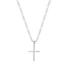 Conjunto de Prata Corrente Grumet, Crucifixo Tradicional