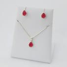 Conjunto De Prata Em Forma De Gota Bijou Art