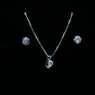 Conjunto de prata ponto de luz zirconia