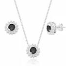 Conjunto de Prata Zircônia Ônix