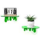 Conjunto de prateleiras de parede Game, pacote com 2 peças de acrílico, pequeno, 18 cm, verde