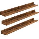 Conjunto de prateleiras de parede HOOBRO Prateleiras flutuantes com borda elevada de 90 cm