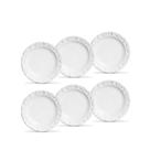 Conjunto de Prato Sobremesa Branco Ceramica Colonial 6 pcs - Scalla
