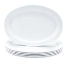 Conjunto de pratos Amazon Basics, oval de melamina, 33 cm x 25 cm, branco, 6 unidades Conjunto de pratos Amazon Basics, oval de melamina, 33 cm x 25 cm, branco, 6 unidades