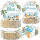 Conjunto de pratos de festa Naozinebi Summer Beach Surfing 200 unidades