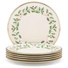 Conjunto de pratos de jantar de porcelana Lenox Holiday de 6, 27 cm