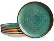 Conjunto de pratos de jantar ONEMORE Ceramic 8,5 polegadas de porcelana azul-petróleo x6 Conjunto de pratos de jantar ONEMORE Ceramic 8,5 polegadas de porcelana azul-petróleo x6
