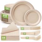 Conjunto de pratos de papel descartáveis Gezond 300 peças 25cm