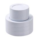 Conjunto de pratos de plástico BESTSTAR 200PCS branco para festas, casamentos
