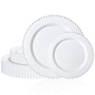 Conjunto de pratos de plástico branco U-QE 60PCS para jantar de 10" e sobremesa de 7"
