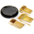 Conjunto de pratos de plástico descartáveis Trendables 200CT com talheres