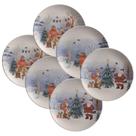 Conjunto de Pratos de Sobremesa 06 Peças Natal Magia Glacial Porto Brasil