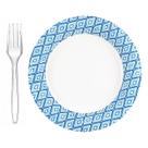 Conjunto de Pratos Descartáveis Charmount 150 Unidades 21,5 cm com Garfos Plásticos Transparentes
