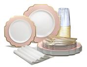 Conjunto de pratos descartáveis OCCASIONS 200 peças para 25 convidados