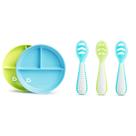 Conjunto de pratos e colheres para crianças Munchkin Stay Put, pacote com 3