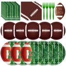 Conjunto de pratos e guardanapos com tema de futebol, 96 unidades Litmirfu Conjunto de pratos e guardanapos com tema de futebol, 96 unidades Litmirfu