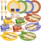 Conjunto de pratos e pratos Play Beberolen Wooden para crianças de 1 a 3 anos