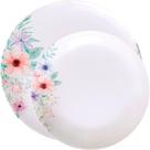 Conjunto de Pratos Floratta 4 Peças Raso e Fundo em Porcelana Estampa Floral Branco