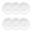 Conjunto De Pratos Fundos 06 Peças Flamingo White Oxford