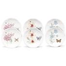 Conjunto de pratos Tidbit Lenox Butterfly Meadow, 6 peças, branco