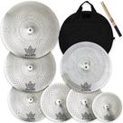 Conjunto de pratos ULUOBO Low Volume, 7 peças com bolsa para praticar bateria Conjunto de pratos ULUOBO Low Volume, 7 peças com bolsa para praticar bateria