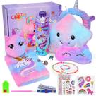 Conjunto de presente Cherry Tale Unicorn para meninas de 4 a 10 anos com travesseiro