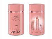 Conjunto de presente de 3 peças Perfume Perry Ellis 360 Collection Rosé 100ml
