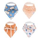 Conjunto de presente de algodão Copper Pearl Baby Bandana Drool Bibs, pacote com 4 unidades