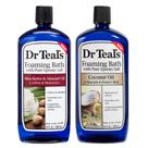 Conjunto de presente de banho espumante Dr. Teal's com manteiga de karité e óleo de coco