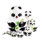 Conjunto de presente de brinquedo de madeira Panda Russian Nesting Dolls de 10 camadas