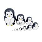 Conjunto de presente de brinquedo de madeira Penguin Russian Nesting Dolls de 10 camadas Conjunto de presente de brinquedo de madeira Penguin Russian Nesting Dolls de 10 camadas