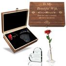 Conjunto de presente GreenCor Christmas for Wife, caixa de madeira gravada