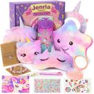 Conjunto de presente Jenria Unicorn para meninas de 3 a 12 anos com bolsa de pelúcia