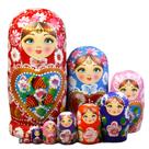 Conjunto de presente Matryoshka de madeira Russian Nesting Dolls de 10 camadas