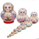 Conjunto de presente Matryoshka de madeira Russian Nesting Dolls de 10 camadas
