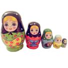 Conjunto de presente Matryoshka de madeira Russian Nesting Dolls de 5 camadas