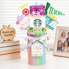 Conjunto de Presente Porta-Lápis em Formato de Vaso com Tema Macaron dZbGift para Professora