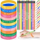 Conjunto de presente Sabary, 48 peças de lápis e pulseiras motivacionais Conjunto de presente Sabary, 48 peças de lápis e pulseiras motivacionais