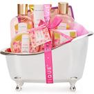 Conjunto de presente Spa Luxetique Bath para mulheres com 8 peças de cesta de rosas