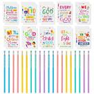 Conjunto de presentes BWKoss Bible Verse, bloco de notas e lápis para crianças x40