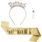 Conjunto de presentes de aposentadoria BLMHTWO Tiara, faixa para mulheres, dourada