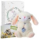 Conjunto de presentes de batismo Sawnfay, coelhinho orando de 18 cm e livro de bênçãos