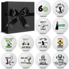 Conjunto de presentes de feliz aniversário de 60 anos da Golf Ball Seenelling x12 com caixa